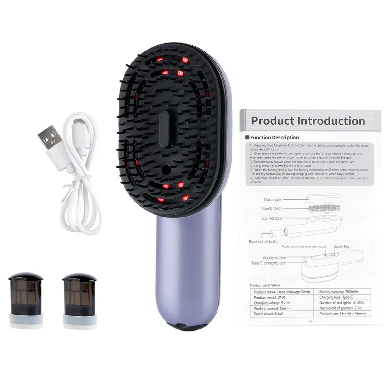 Ionic Comb for Hair Growth and Health