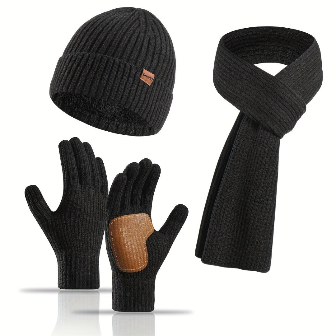 Ensemble Hiver Tricoté 3 Pièces Chaud et Confortable - Marcherelle