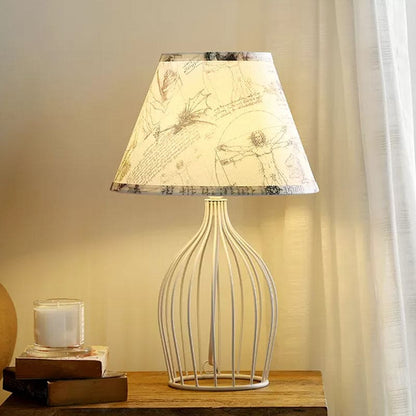 Elegant Metal Table Lamp with Conical Lampshade