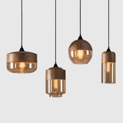 Nordic Design Wooden Ceiling Lamp