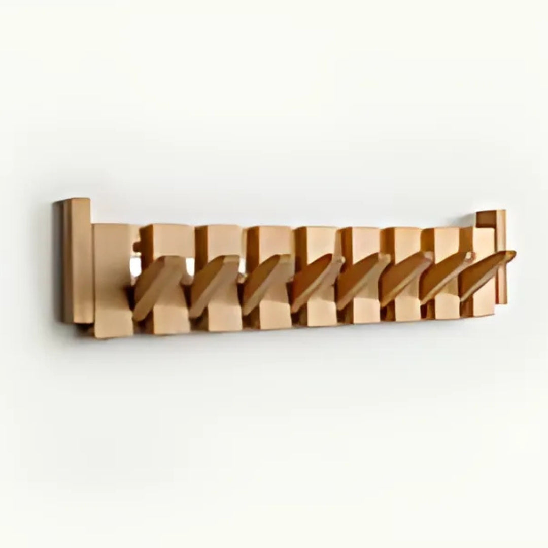 Wooden Wall-Mounted Coat Rack with Design