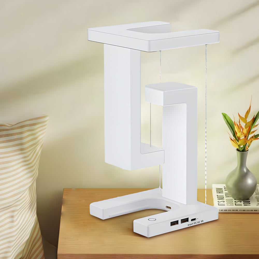 Elegant Floating Table Lamp with USB Charging and Powerful LED