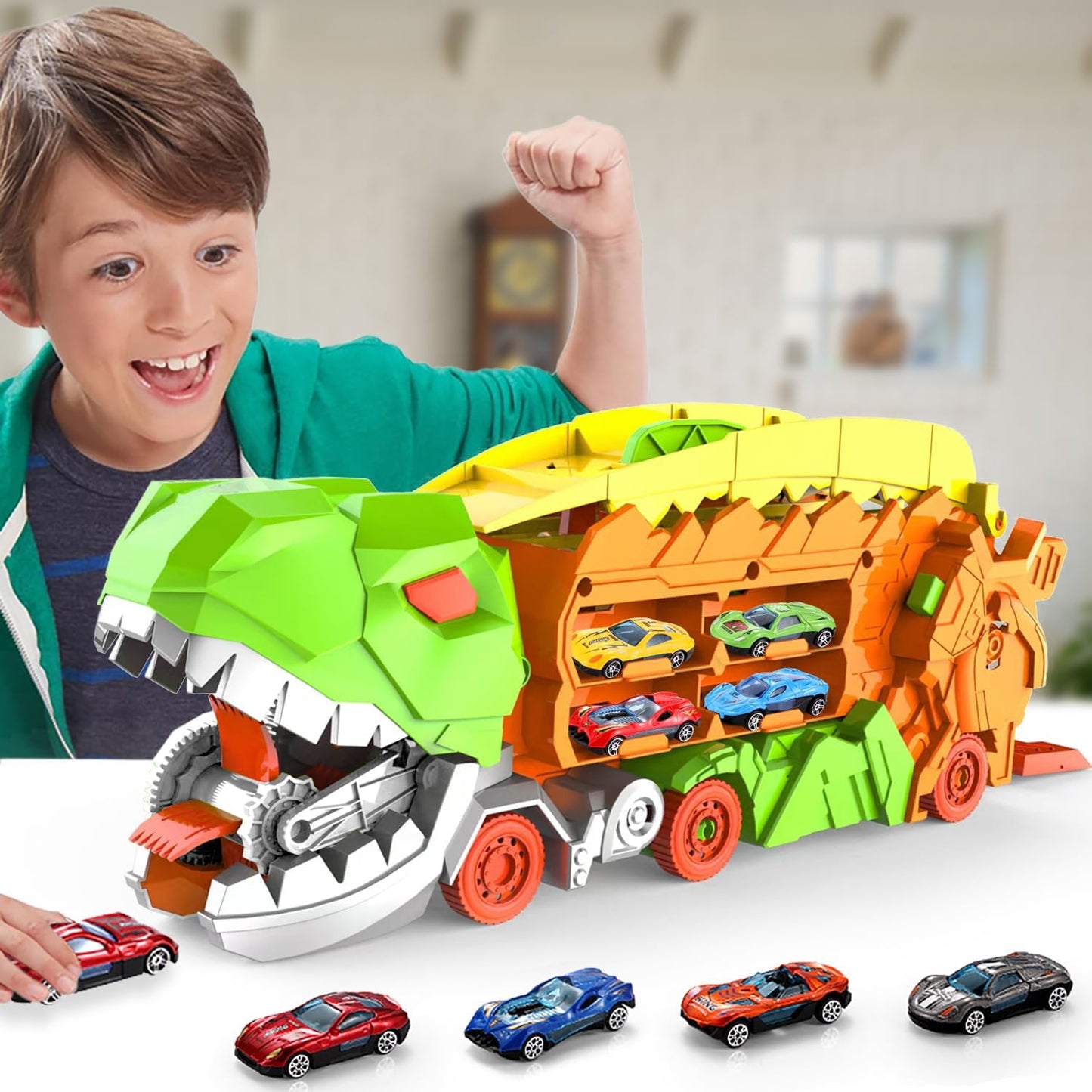 Dino Garou Toy Vehicle with Racing Track
