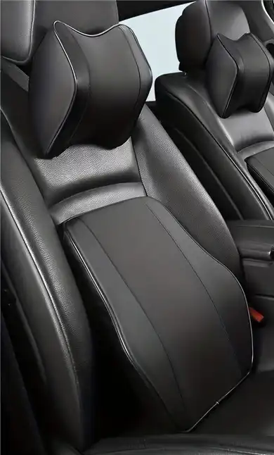 Leather Car Seat Cushion with Adjustable Headrest