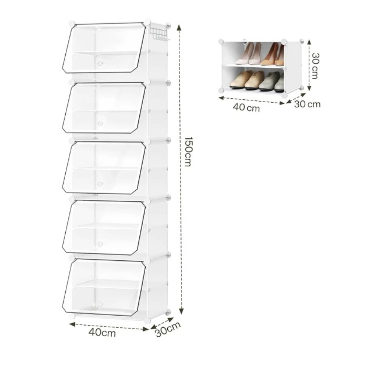 Compact Foldable and Modular Shoe Cabinet
