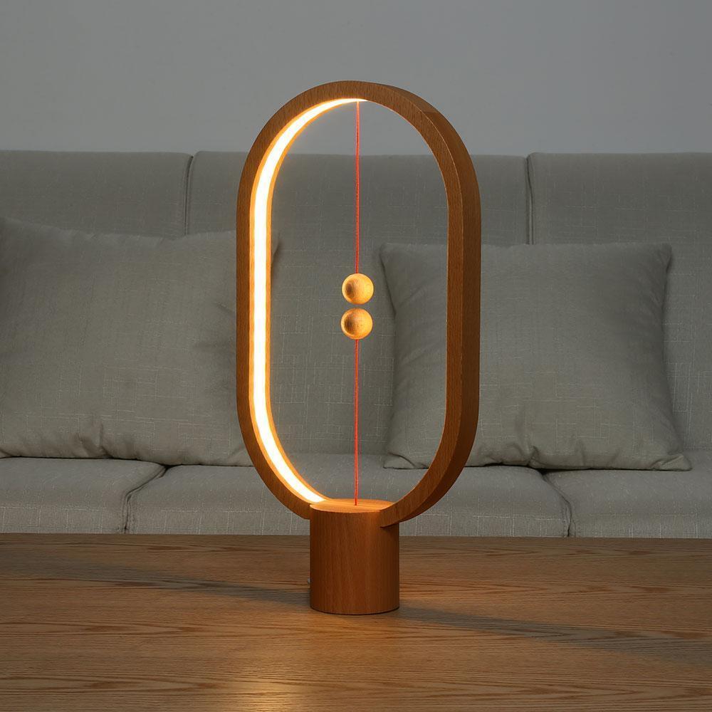 Elegant Wooden Table Lamp with Magnetic Switch
