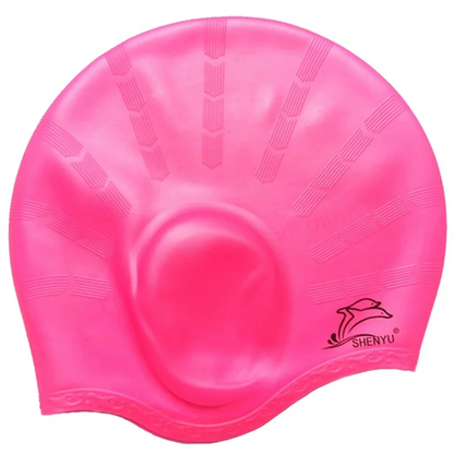 Waterproof Rubber Shower Cap with Ear Protection