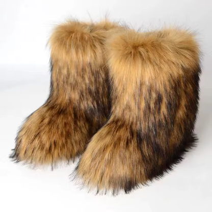 Retro Style Fur-Lined Boots