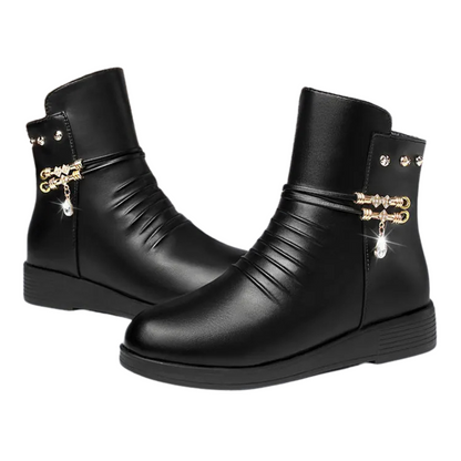 Warm and Comfortable Winter Ankle Boots in Elegant Suede