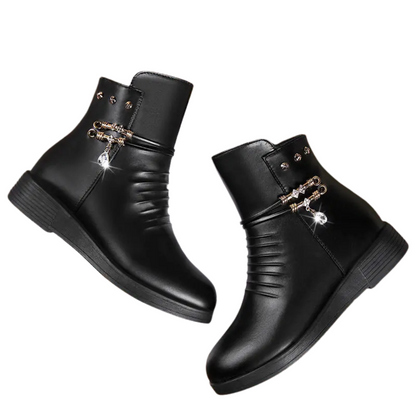 Warm and Comfortable Winter Ankle Boots in Elegant Suede