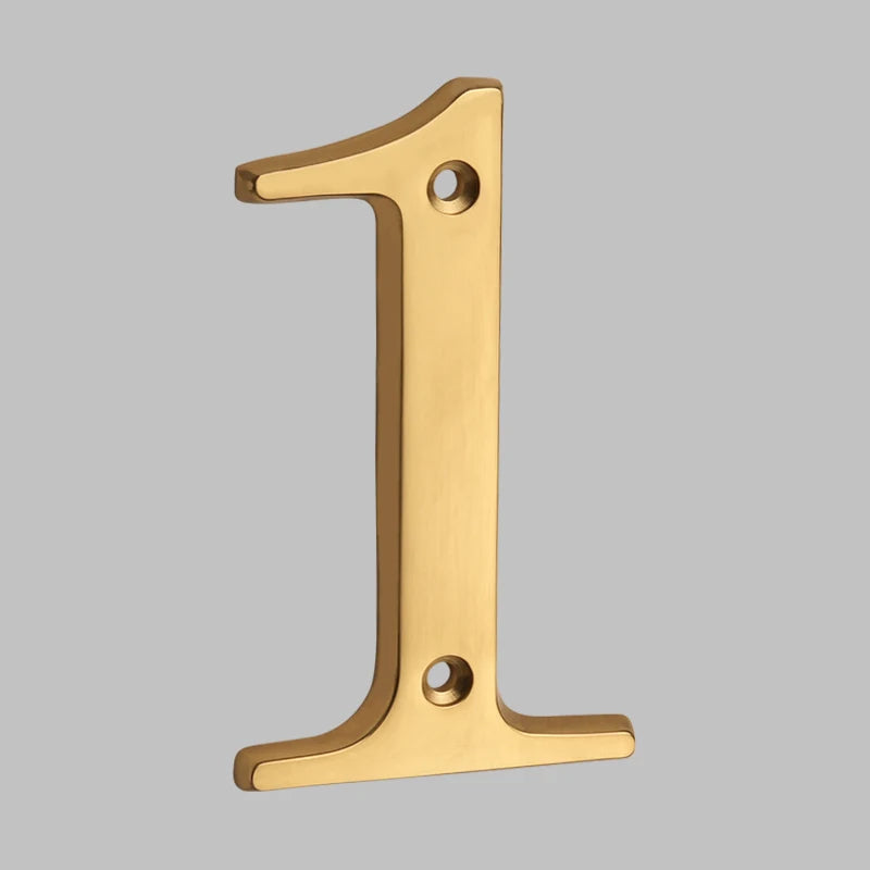 Sturdy Modern Brass House Numbers