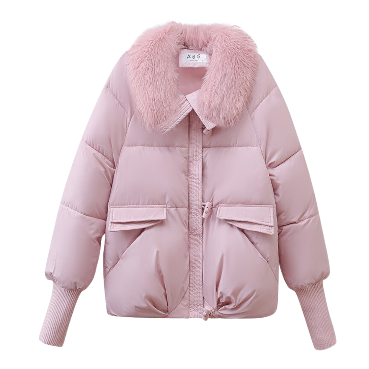 Short Winter Parka with Fur-Lined Hood