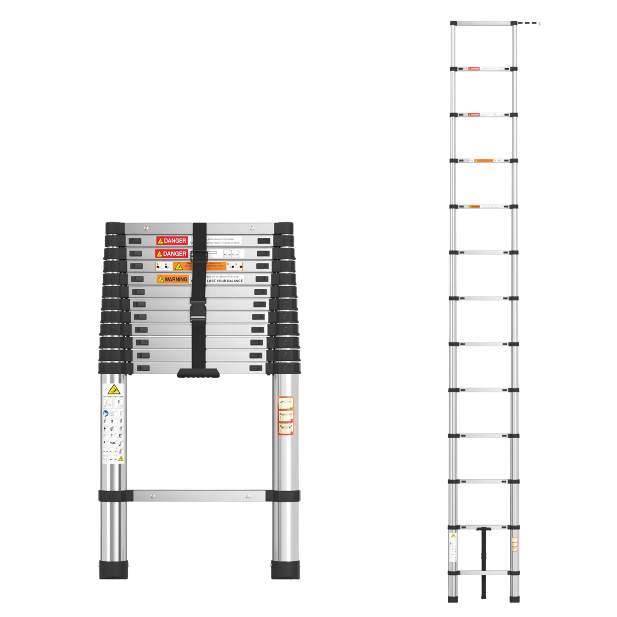 Sturdy Steel Telescopic Ladder for Work