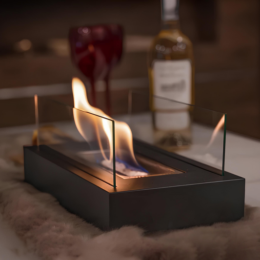 Cheminee de Table Extérieure avec Flamme de Verre Réaliste - Foivo