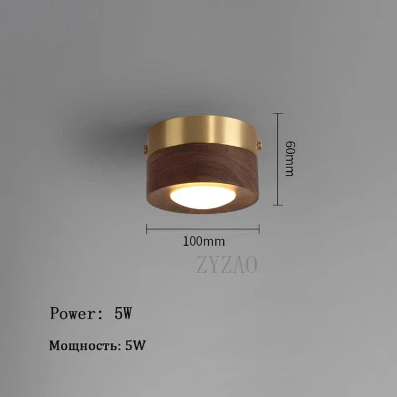 Chic Wooden Ceiling Lamp with Intense LED