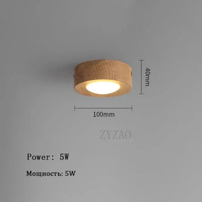Chic Wooden Ceiling Lamp with Intense LED