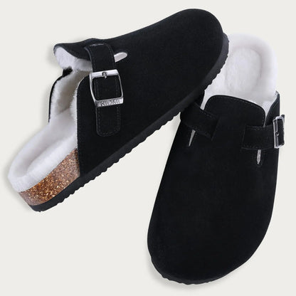 Soft fur-lined slippers for men and women