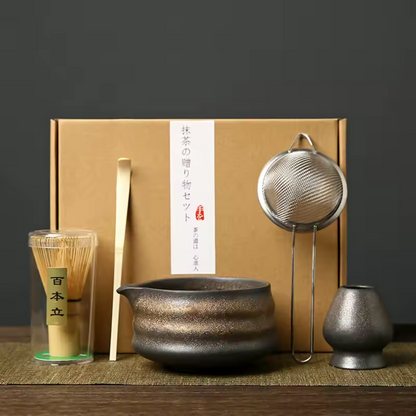 Traditional Japanese Matcha Teapot and Accessories