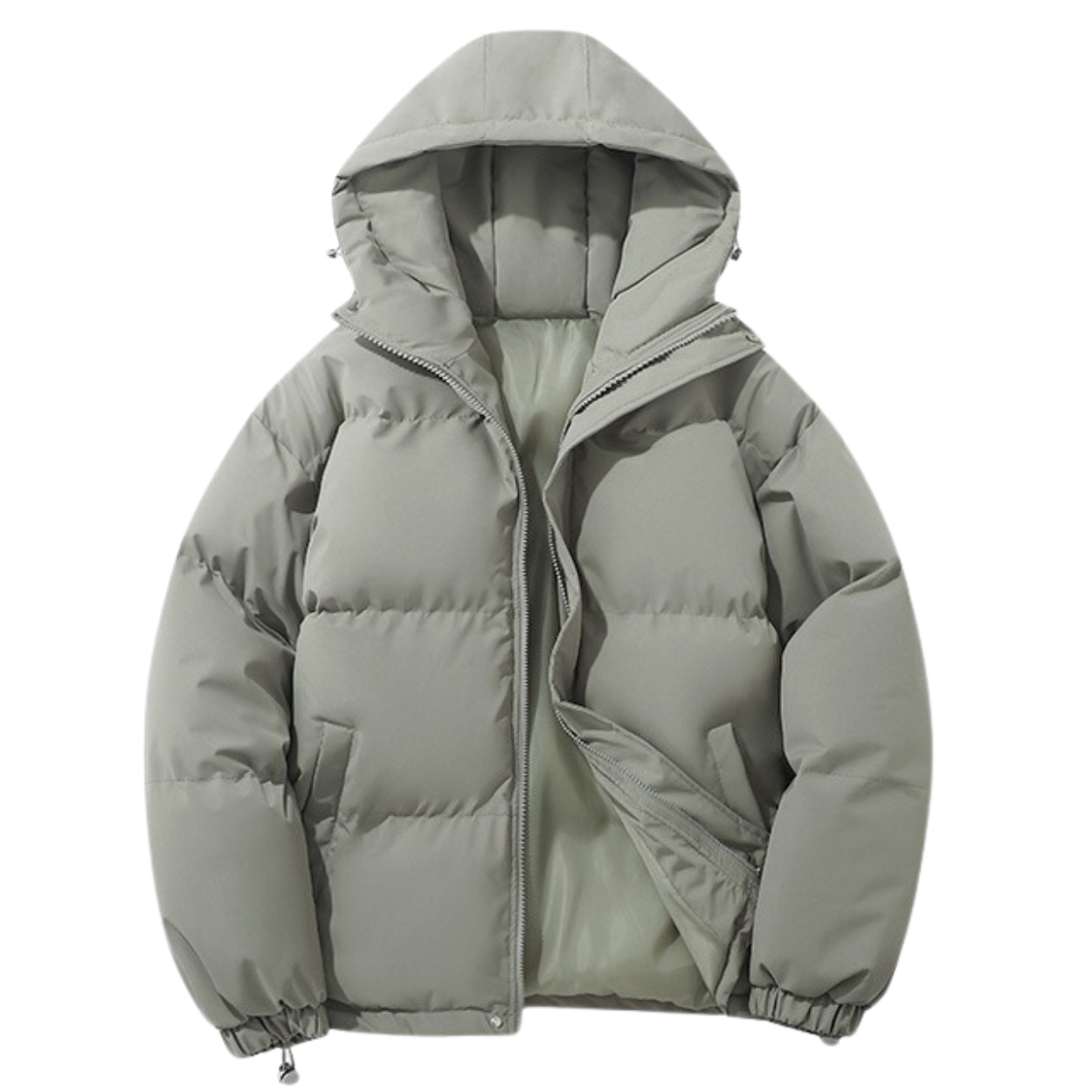 Unisex Winter Coat with Cotton Lining and Removable Hood