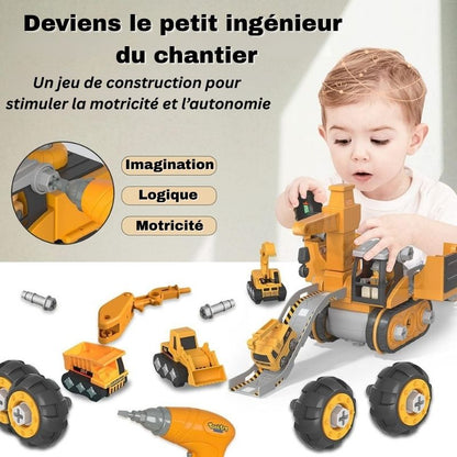 Marcherelle™ – Camion de Chantier Éducatif 4-en-1 Pour Enfants