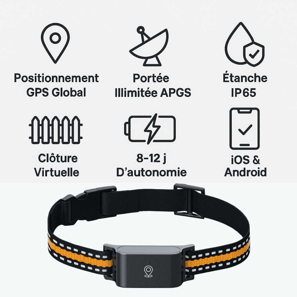 Marcherelle™ – Collier GPS Sans Abonnement avec Suivi en Temps Réel