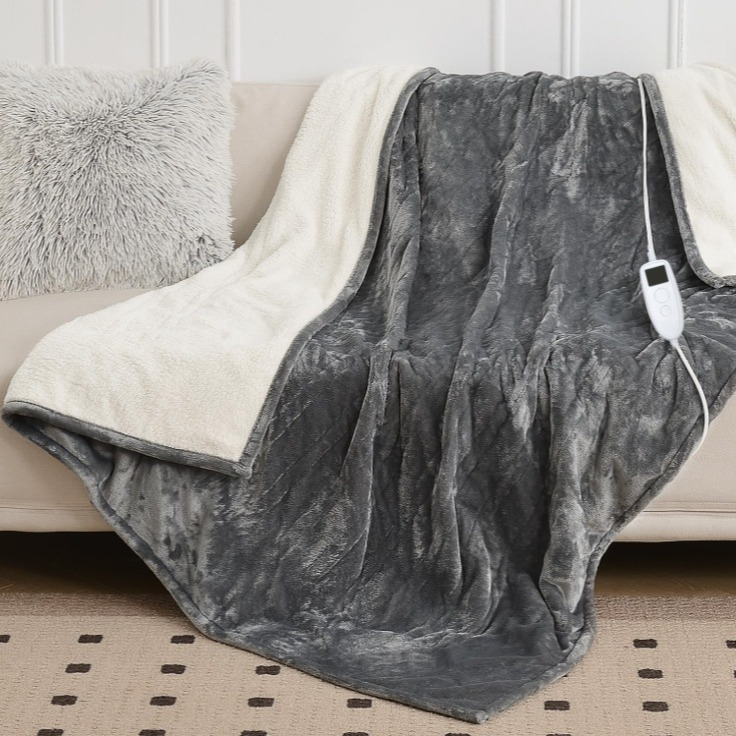 Marcherelle™ – Couverture Chauffante Électrique en Coton avec Arrêt Automatique