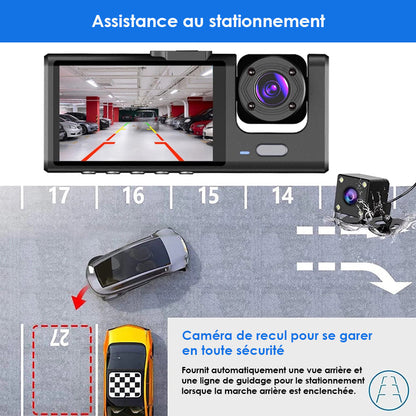 Marcherelle™ – Dashcam Double Caméra Avant/Arrière Full HD – Vision Nocturne & Caméra de Recul