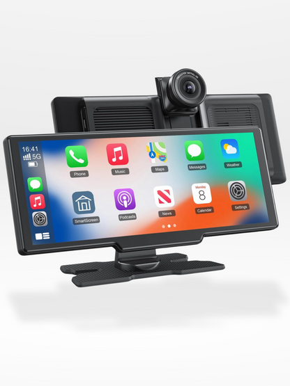 Marcherelle™ – Écran CarPlay Sans Fil avec Dashcam 4K Intégrée