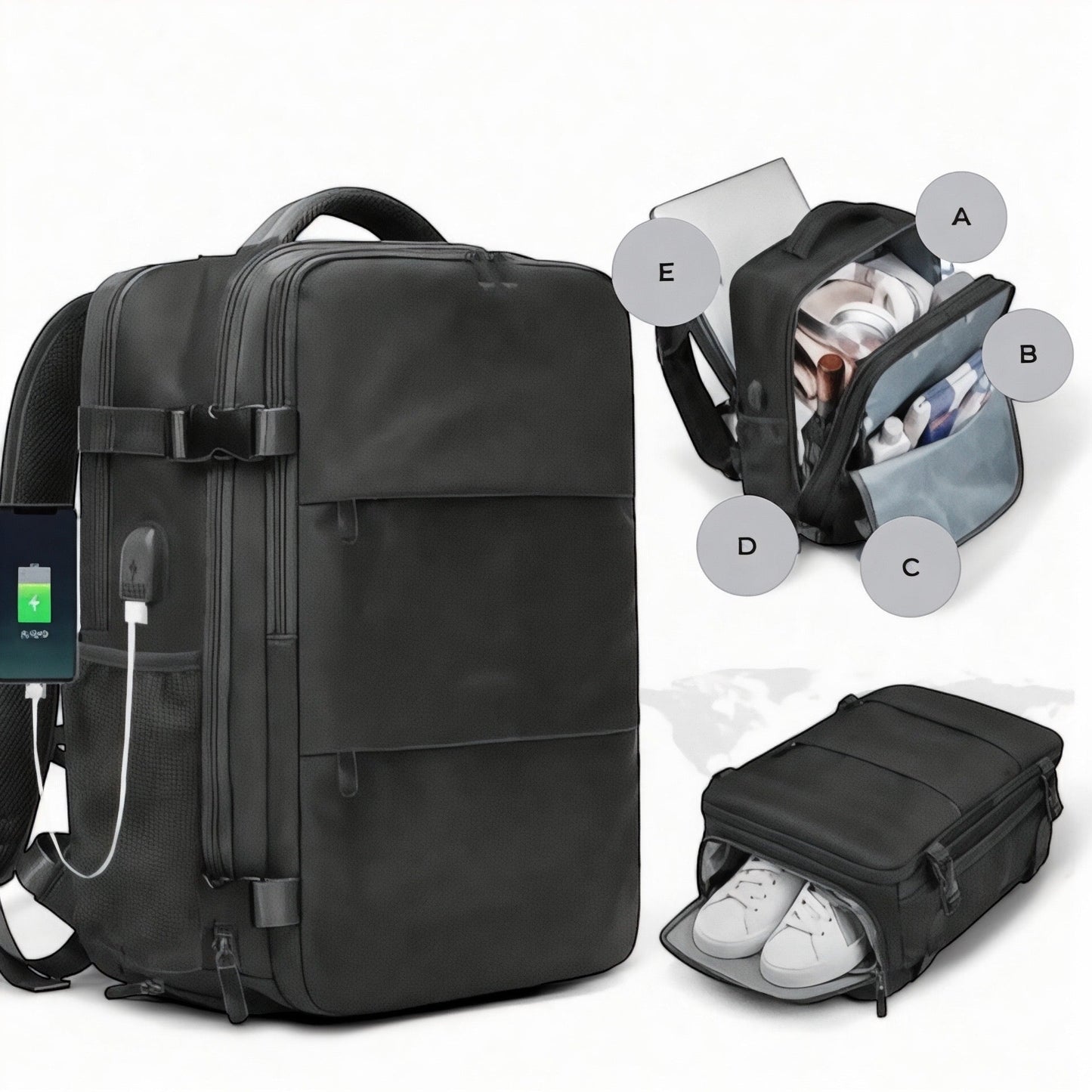 Marcherelle™ – Sac à Dos Unisexe Grande Capacité 25L, Imperméable