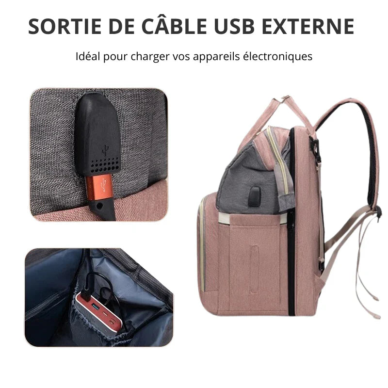 Marcherelle™ – Sac à Langer 3 en 1 avec Lit Bébé Intégré