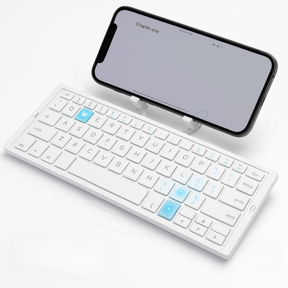 Foldable Wireless Keyboard with Magnetic Phone Holder