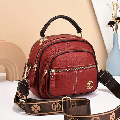 Elegant Women's Leather Handbag with Shoulder Strap