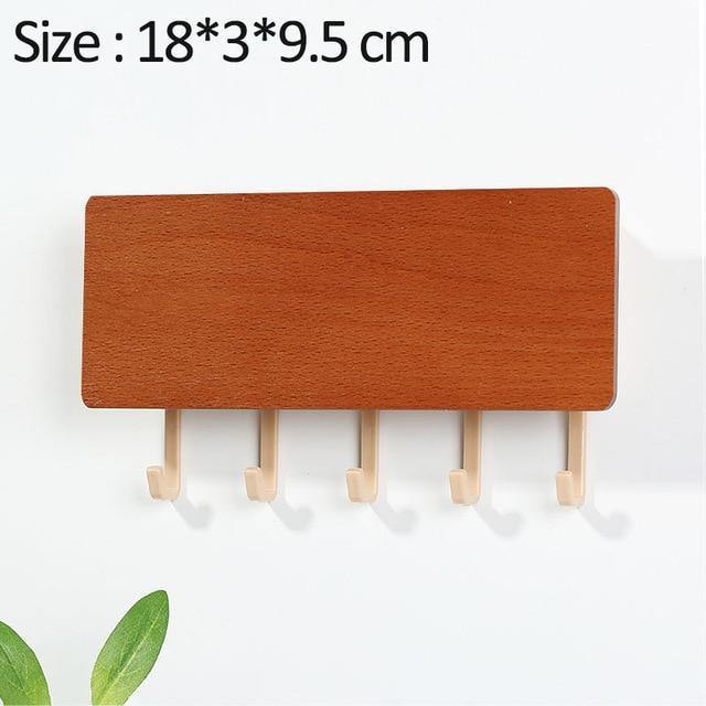 Charming Wooden Key Holder with Colored Hooks