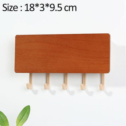 Charming Wooden Key Holder with Colored Hooks