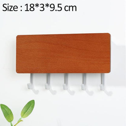 Charming Wooden Key Holder with Colored Hooks