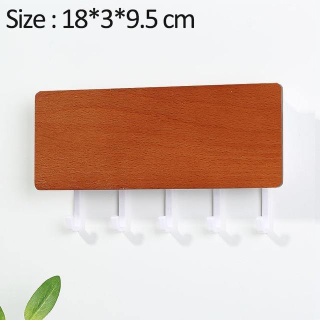 Charming Wooden Key Holder with Colored Hooks