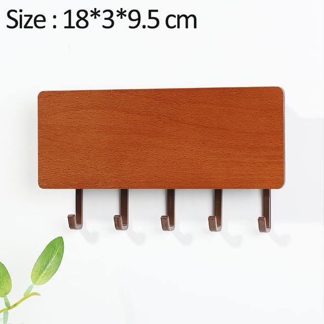Charming Wooden Key Holder with Colored Hooks