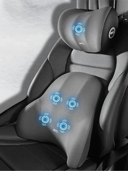 Car Massage Cushion with Vibrations and Adjustable Headrest