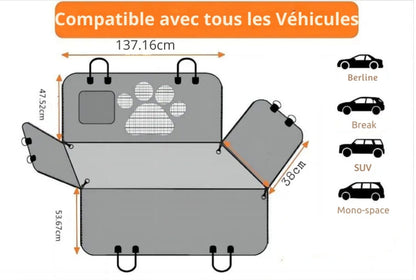 Protective and Waterproof Rear Seat Cover for Dog