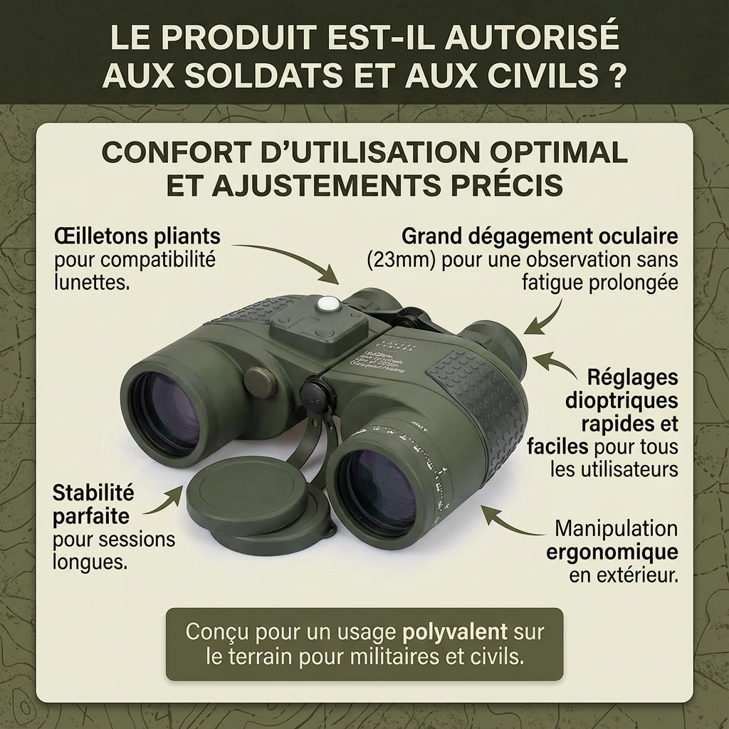 Marcherelle™ – Military Binoculars 10x50 with Clear and Stable Vision