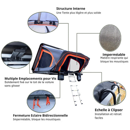 2-Person Roof Tent for Car with Hard Closure