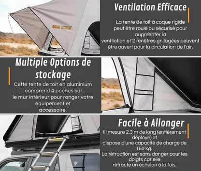 High Rigidity Roof Tent for Comfortable Camping